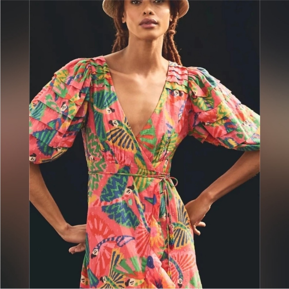 NWT FARM Rio Colorful Wrap Dress, Size XS - Picture 7 of 8